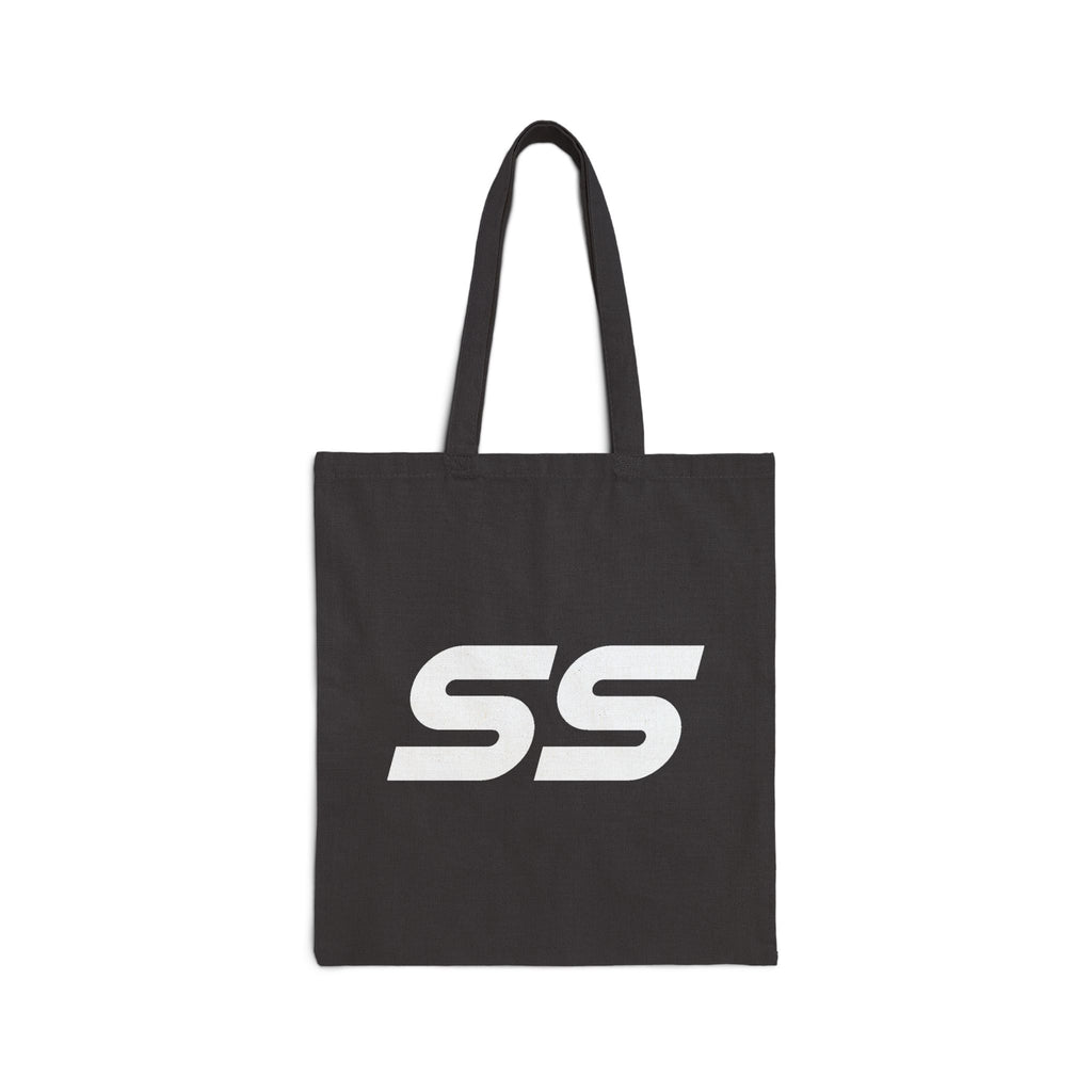 Tote Bag — Minimal White "SS" Logo Cotton Canvas Tote