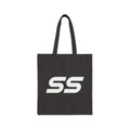 Tote Bag — Minimal White "SS" Logo Cotton Canvas Tote